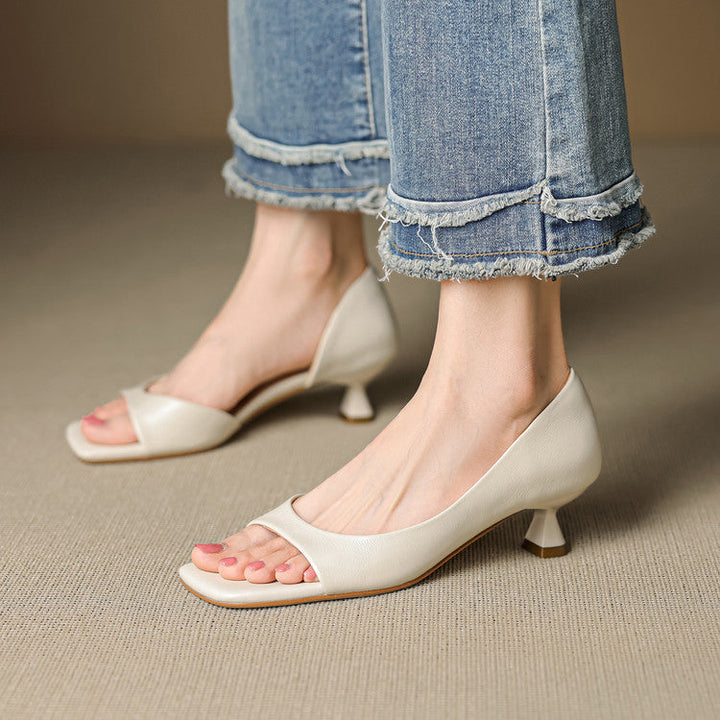 Authentic Leather Open Heels