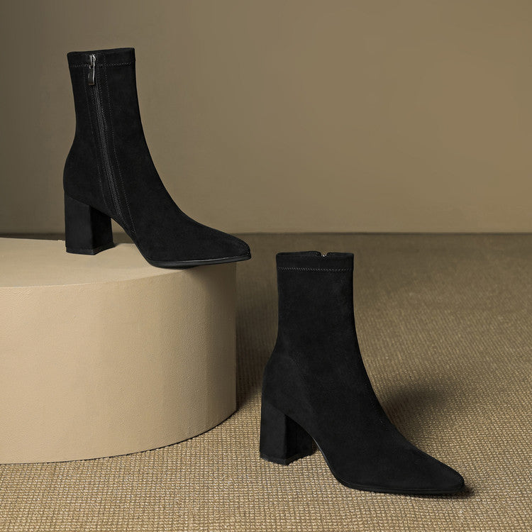 Authentic Suede Leather Ankle Boots