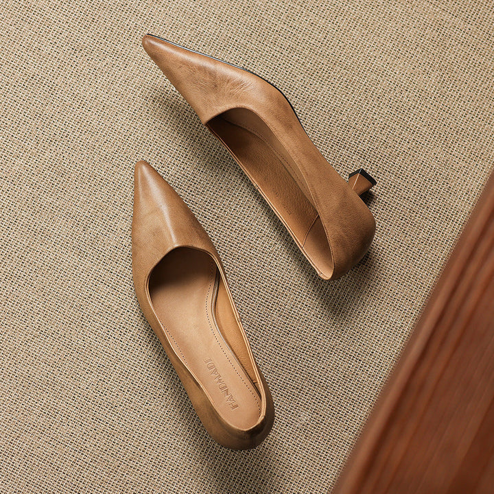Authentic Leather Heels Revia