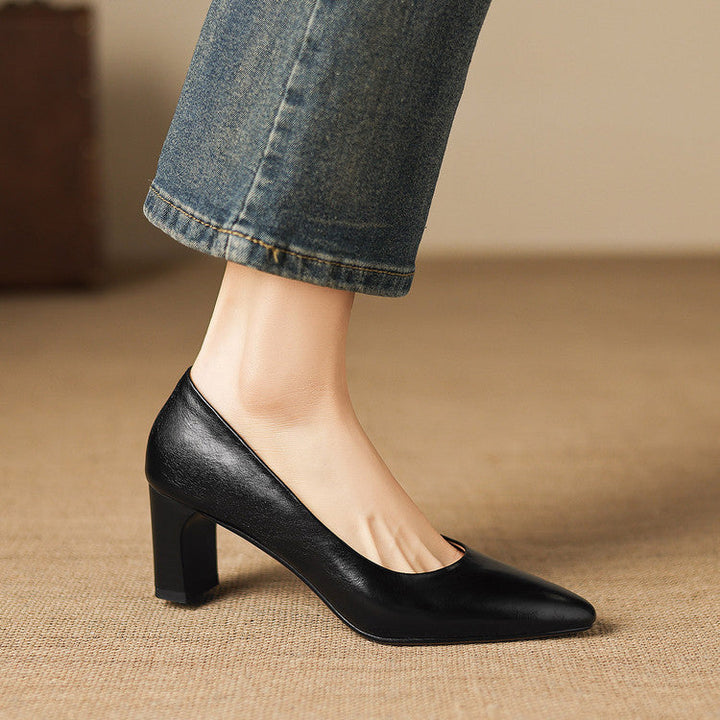Authentic Leather Heels Velia