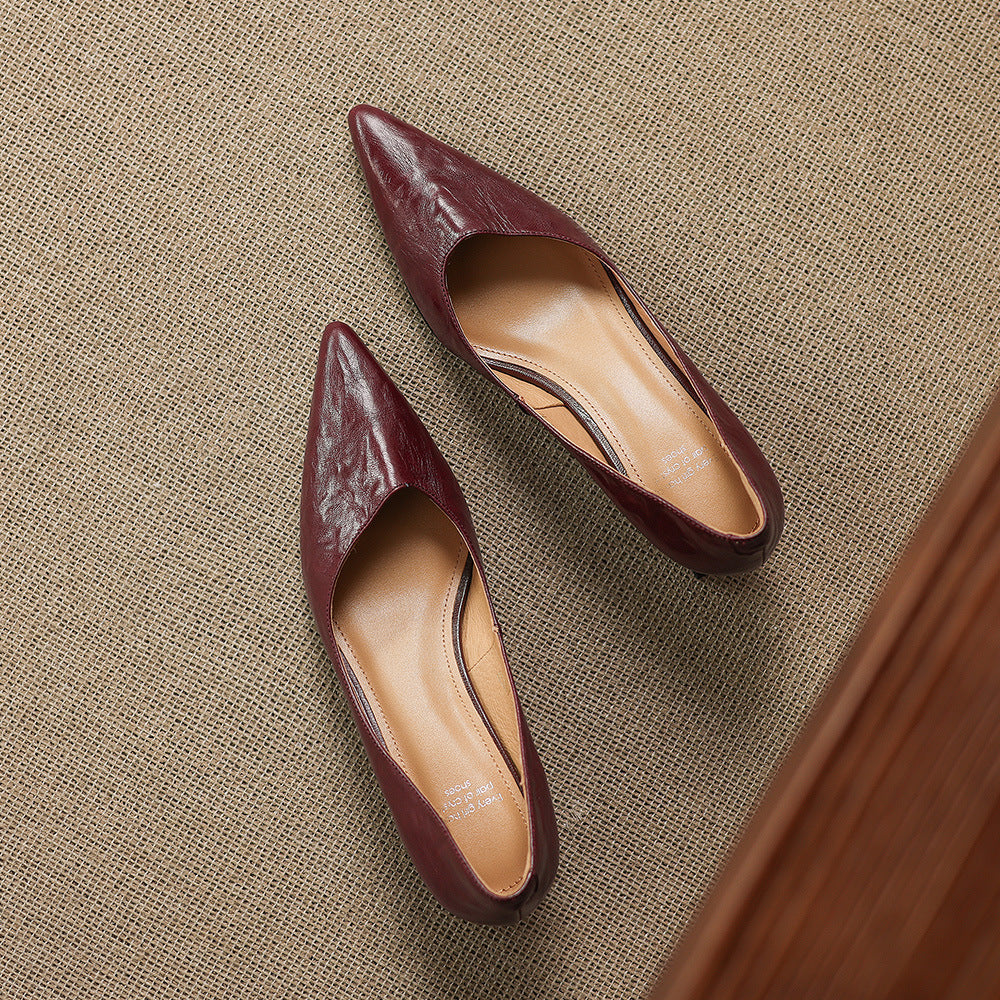 Genuine Leather Court Shoes Kregia
