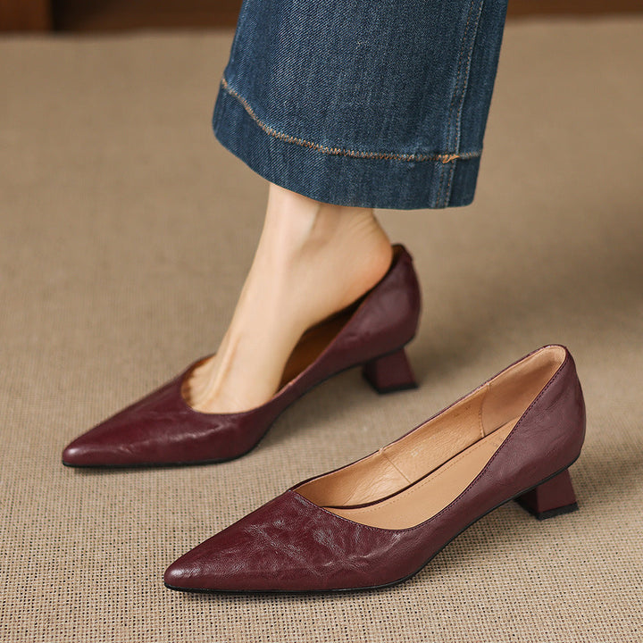Genuine Leather Court Shoes Kregia