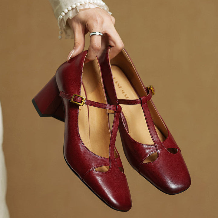 Elora Authentic Leather Heels
