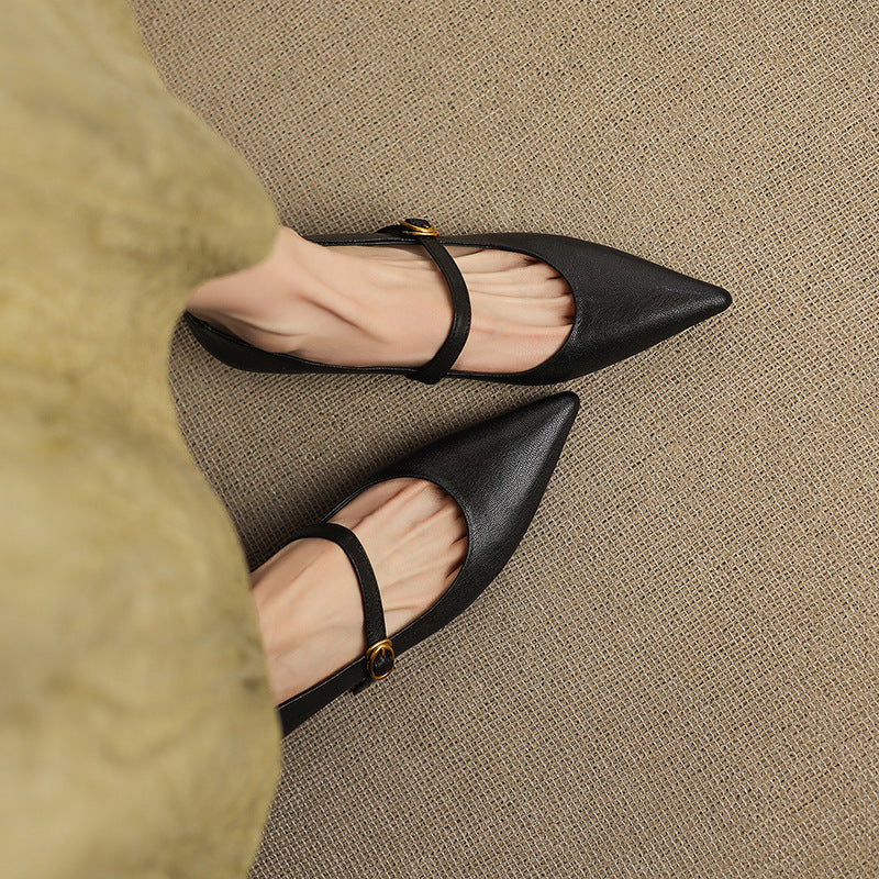 Delia Leather Heels