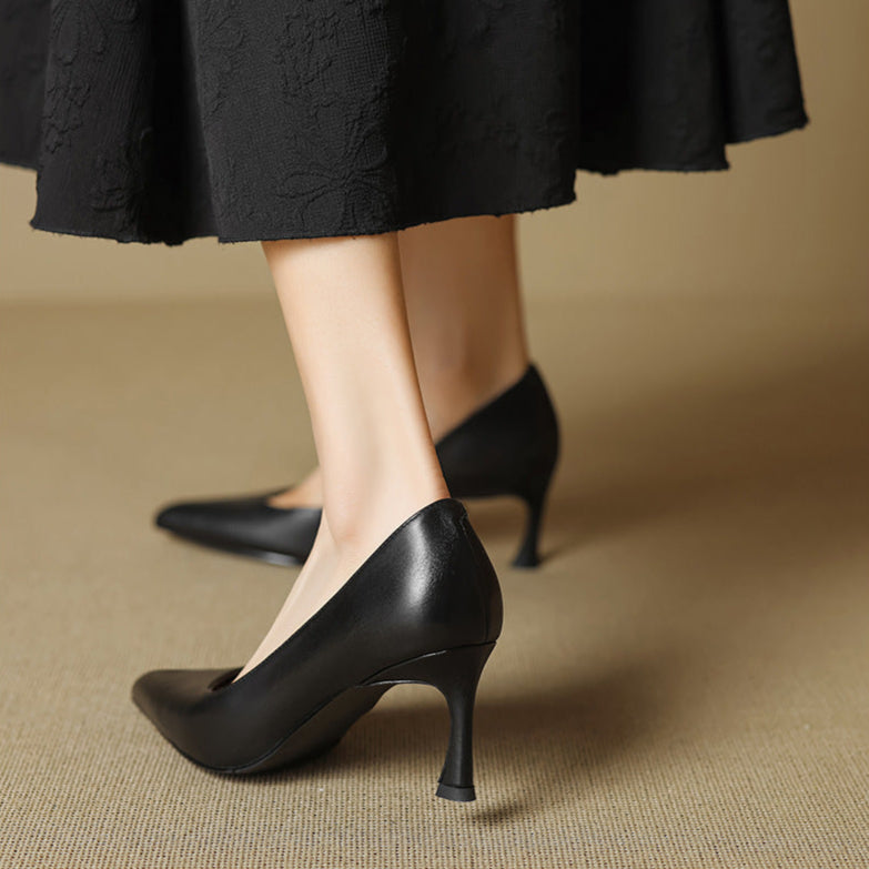 Authentic Leather Heels Noira