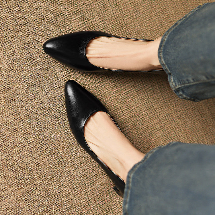 Authentic Leather Heels Velia