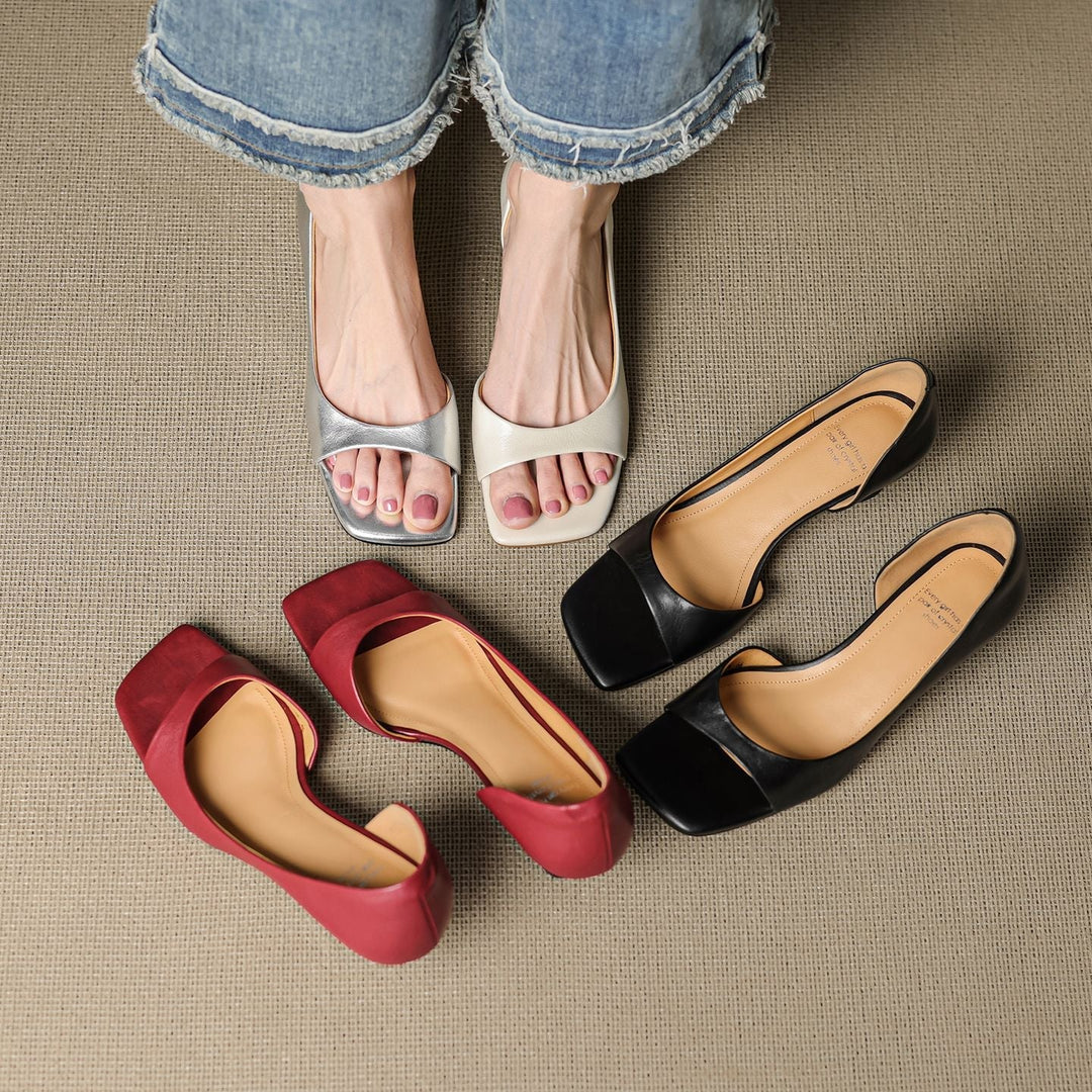 Authentic Leather Open Heels