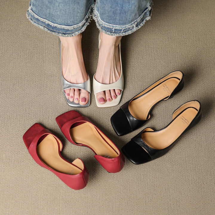 Authentic Leather Open Heels