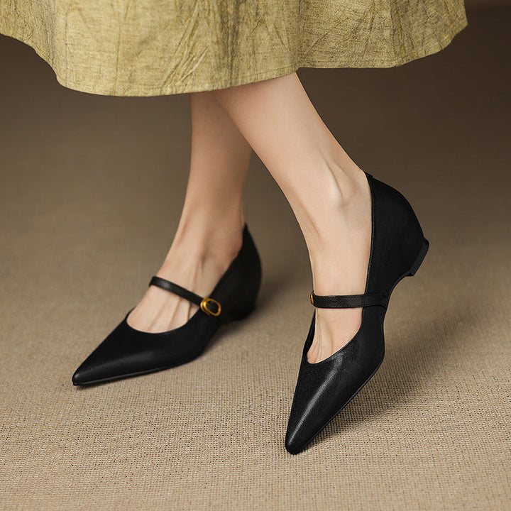 Delia Leather Heels