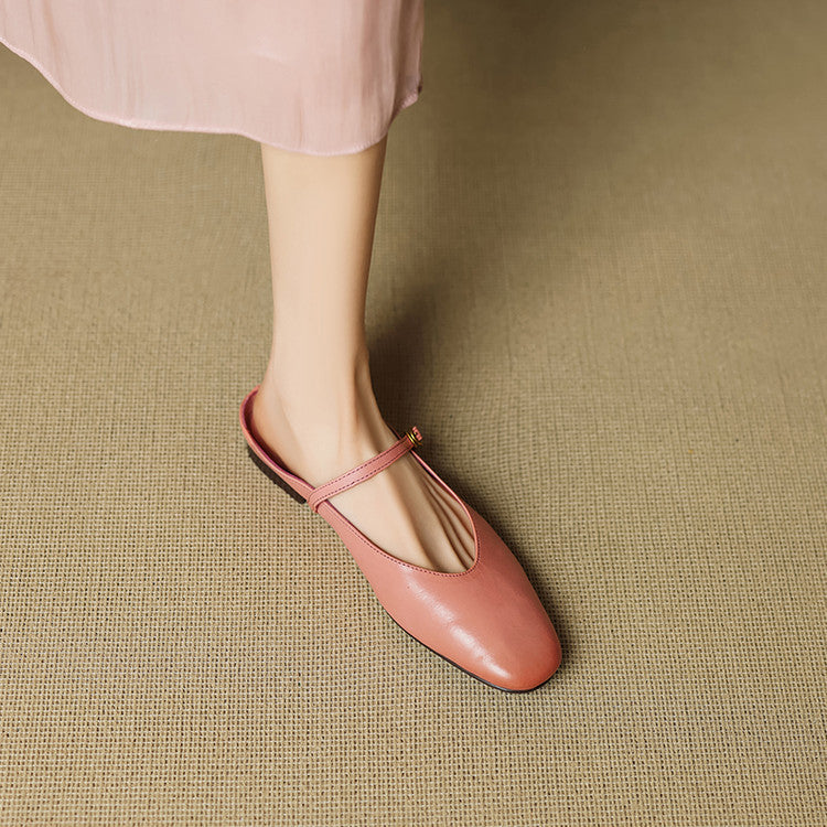 Lora Genuine Leather Mules