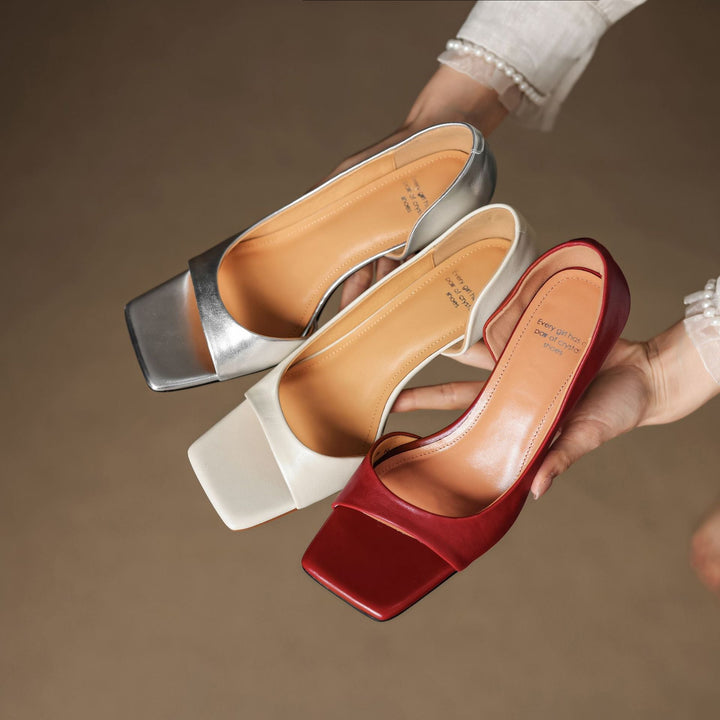 Authentic Leather Open Heels