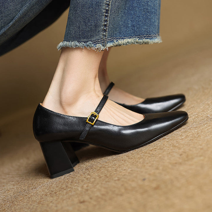 Genuine Leather Heels Lenara