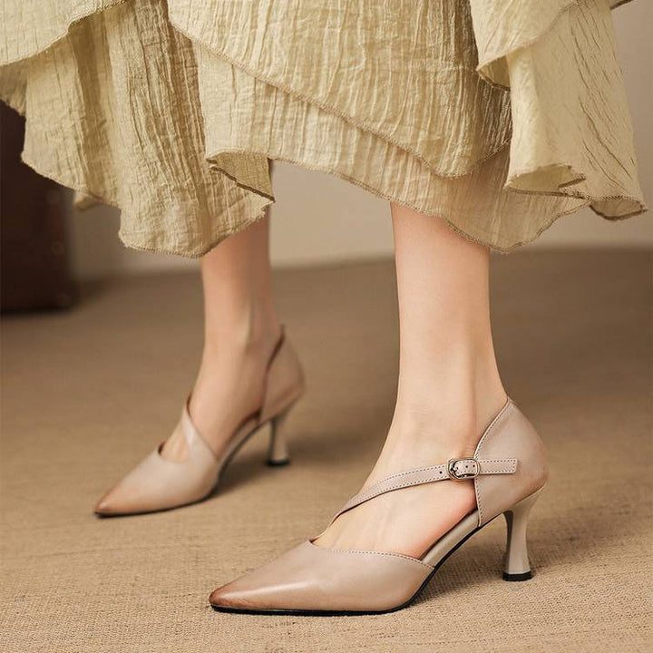 Evanie Genuine Leather D'Orsay Heels