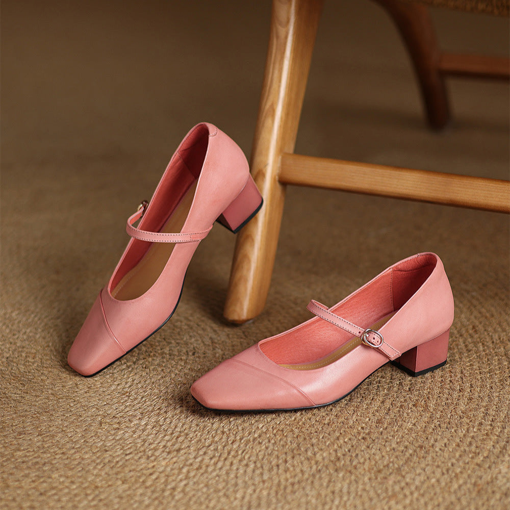 Clarette Authentic Leather Heels
