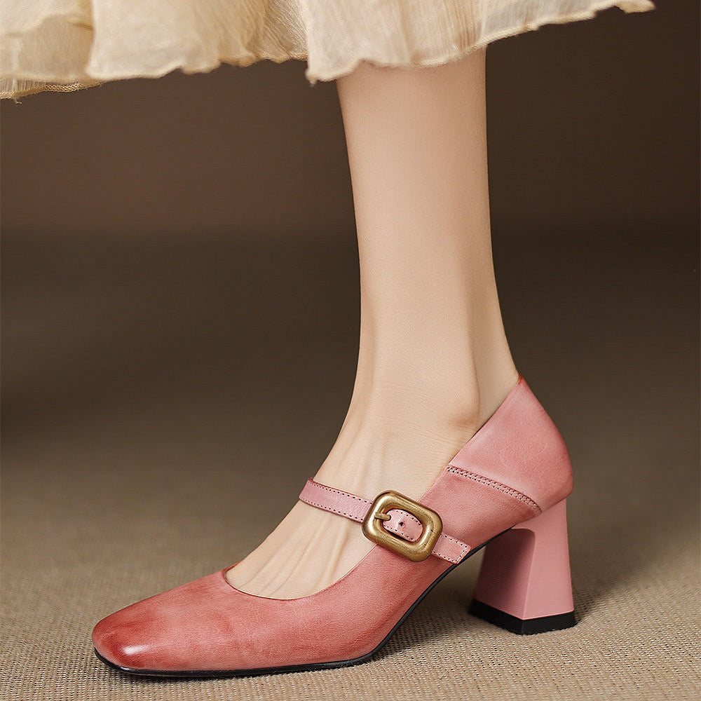 Genuine Leather Kelly Heels