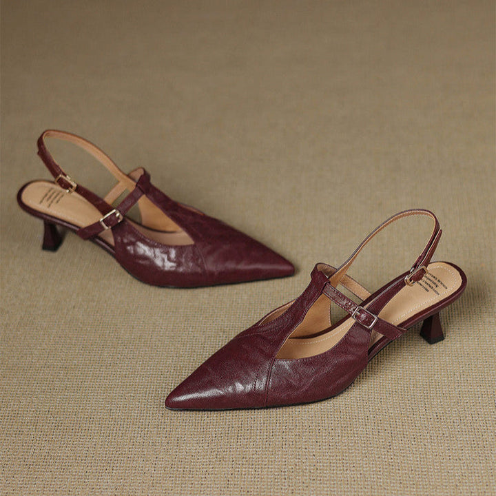 Black Heels Made of Genuine Leather