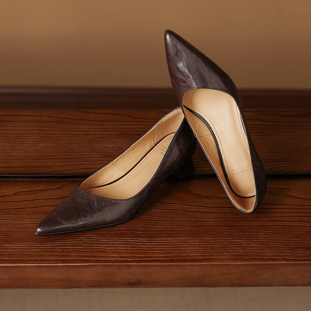 Genuine Leather Court Shoes Kregia