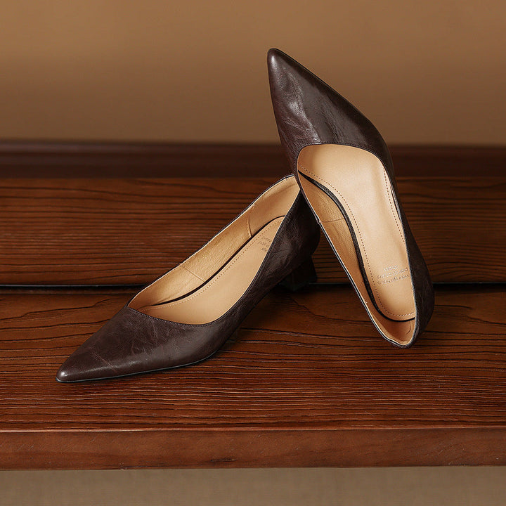 Genuine Leather Court Shoes Kregia