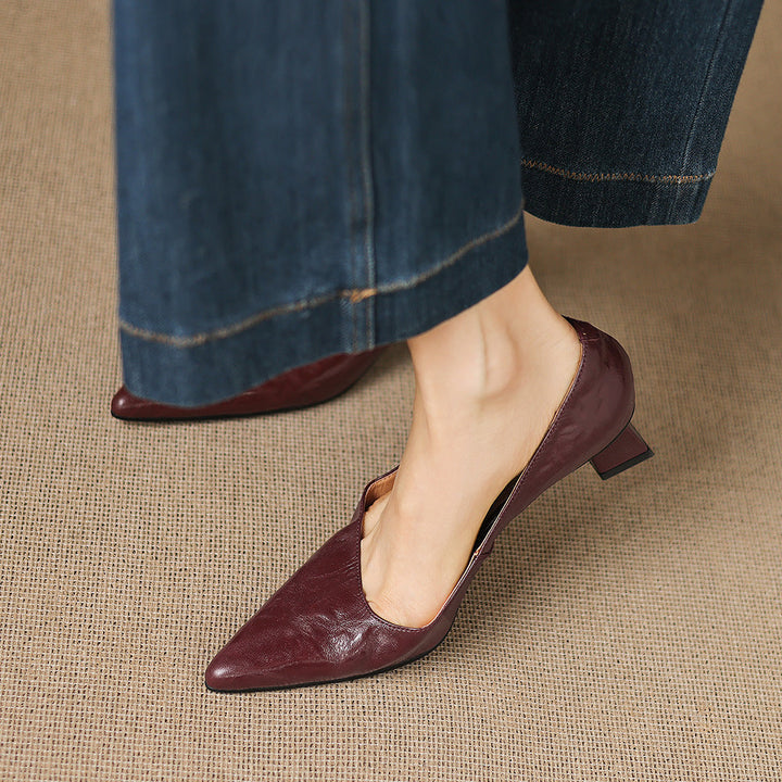 Genuine Leather Court Shoes Kregia