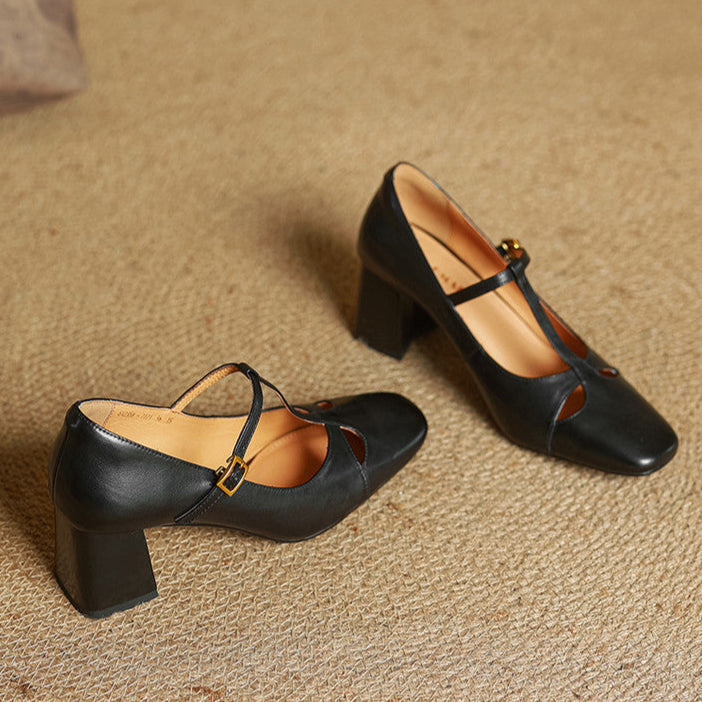 Elora Authentic Leather Heels