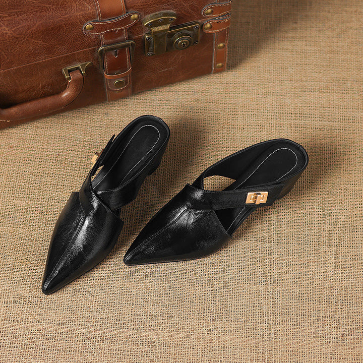 Eyla Genuine Leather Mules