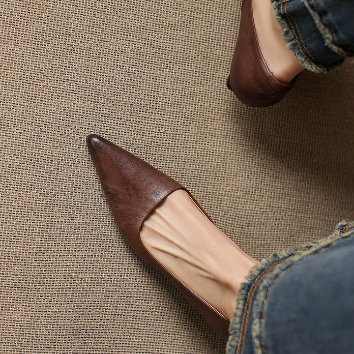 Authentic Leather Heels Revia