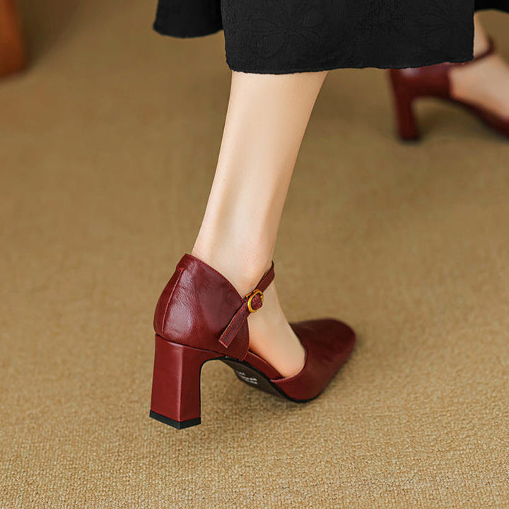 Genuine Leather Heels Amaris