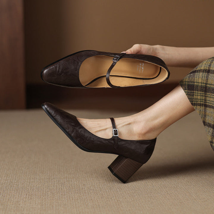 Veria Genuine Leather Heels
