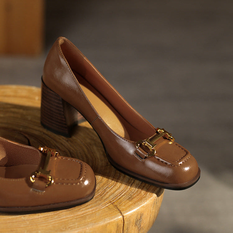 Authentic Leather Heels Velyn