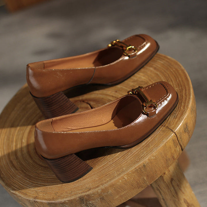 Authentic Leather Heels Velyn