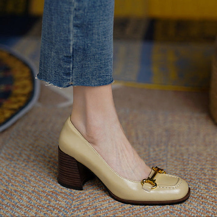 Authentic Leather Heels Velyn