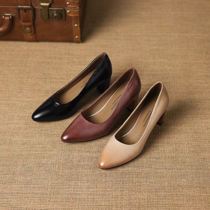 Authentic Leather Heels Velia