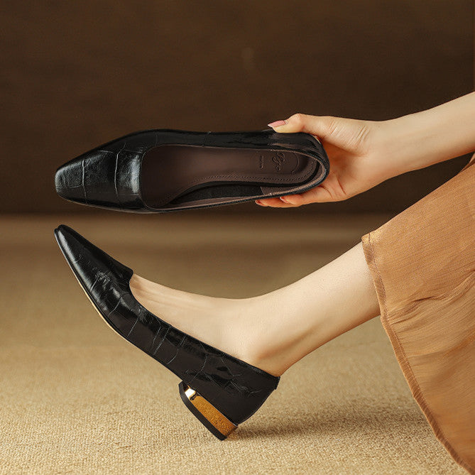 Authentic Leather Heels Celene