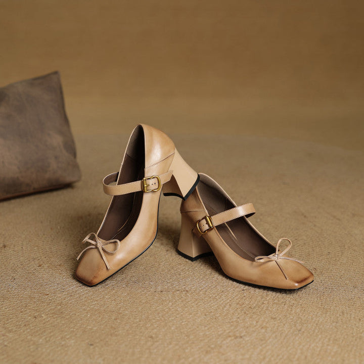 Emara Genuine Leather Heels