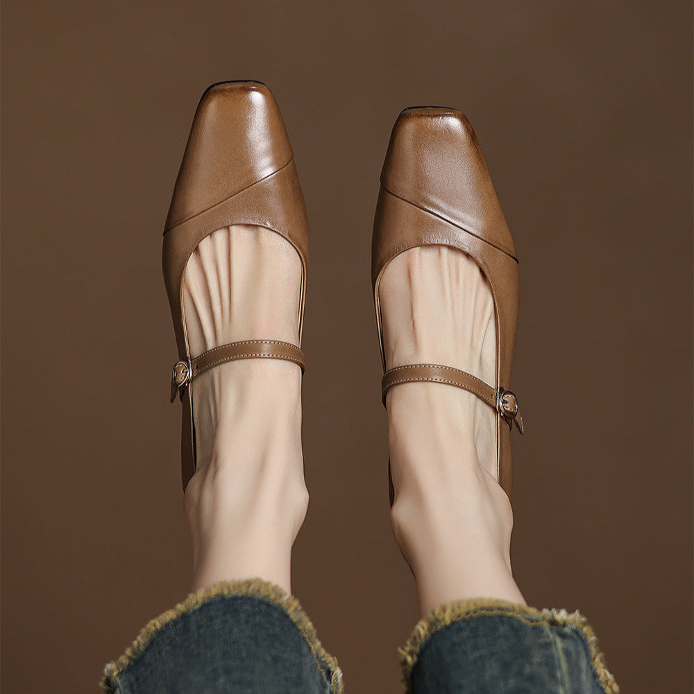 Clarette Authentic Leather Heels
