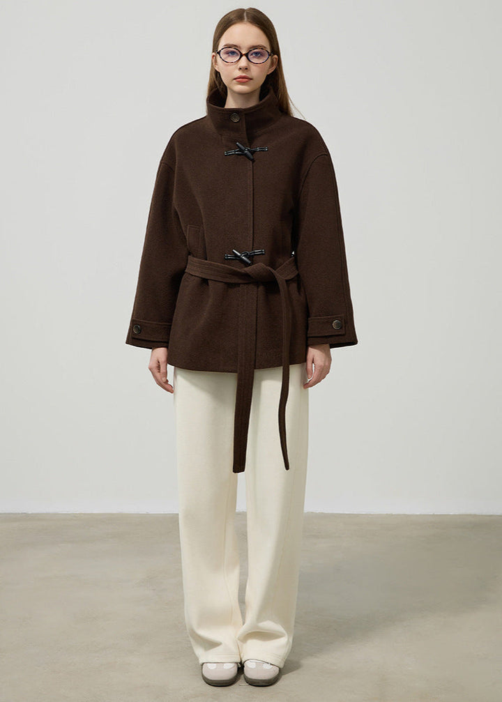 Classic Wool Belted Coat for Women
