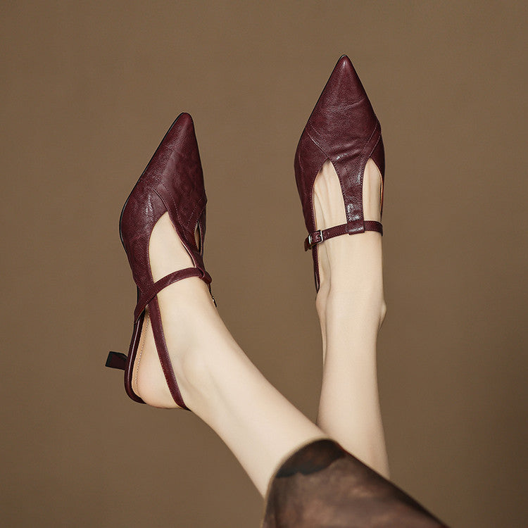 Black Heels Made of Genuine Leather