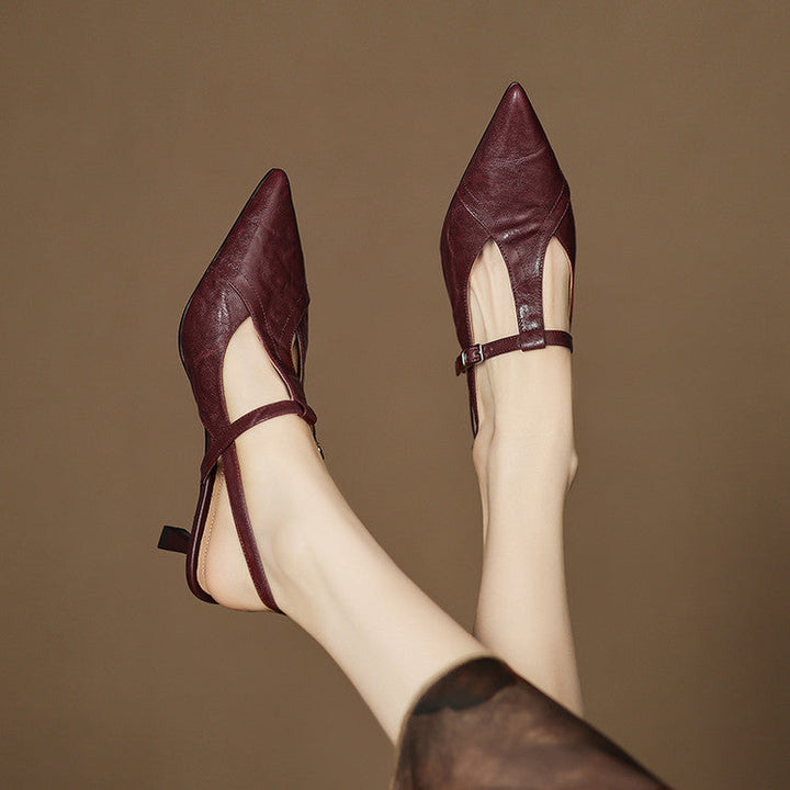 Black Heels Made of Genuine Leather