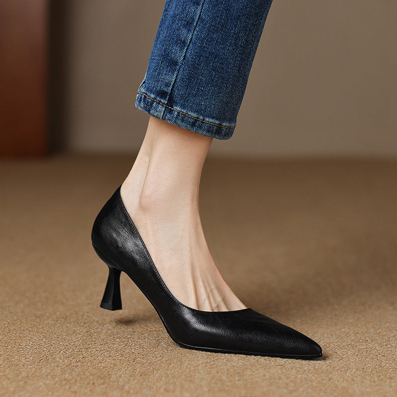 Elora Authentic Leather Heels