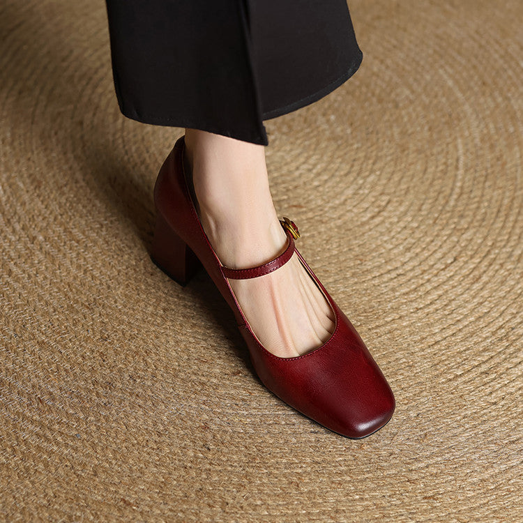 Genuine Leather Heels Lenara