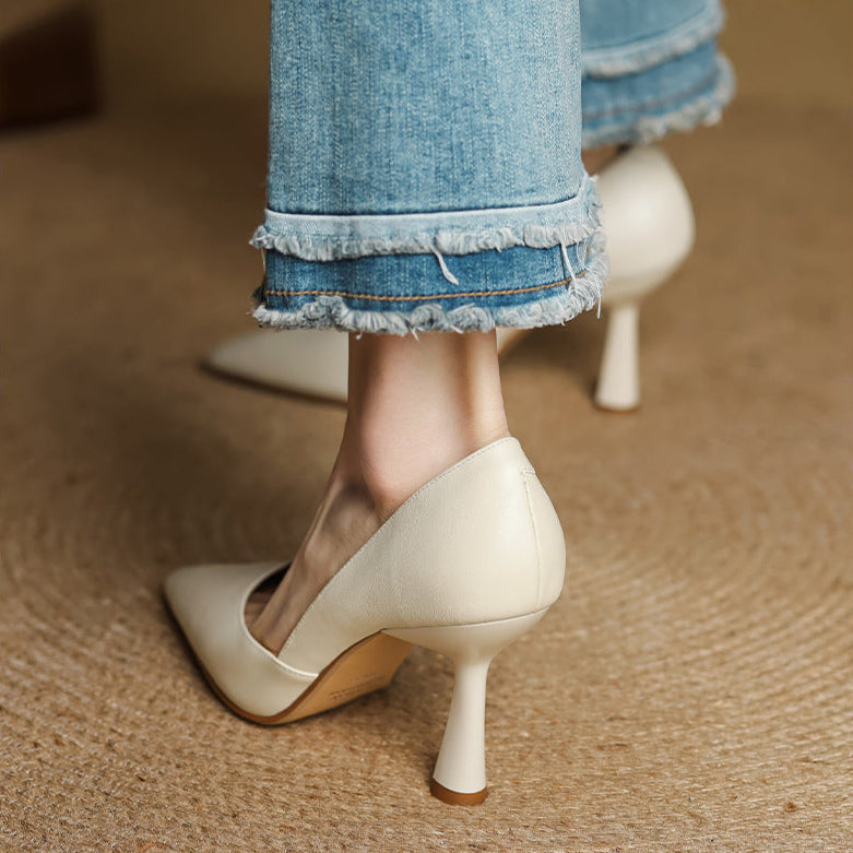 Authentic Leather Heels Liana