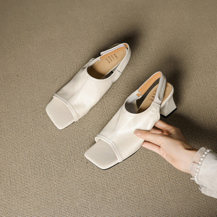 Velra Genuine Leather Slingback Heels