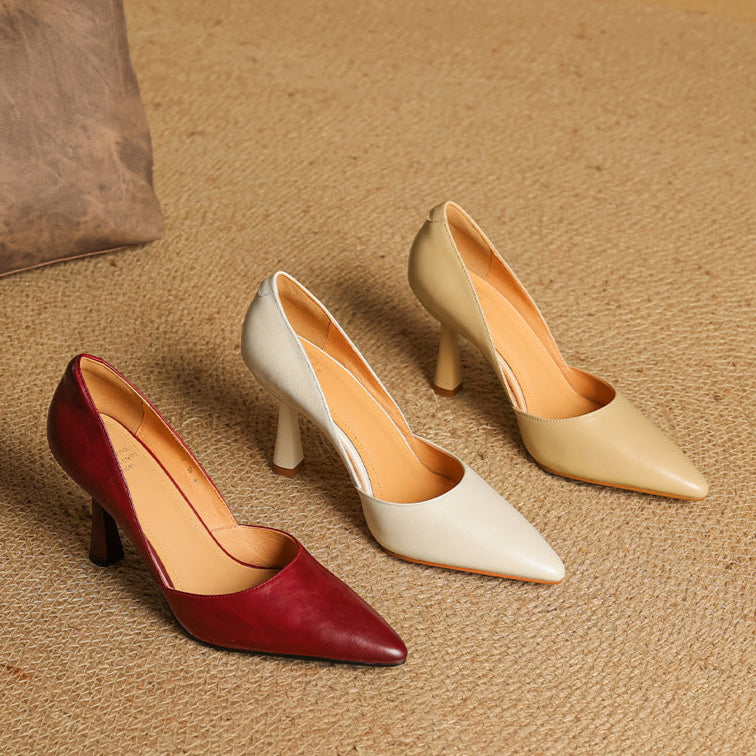 Authentic Leather Heels Liana