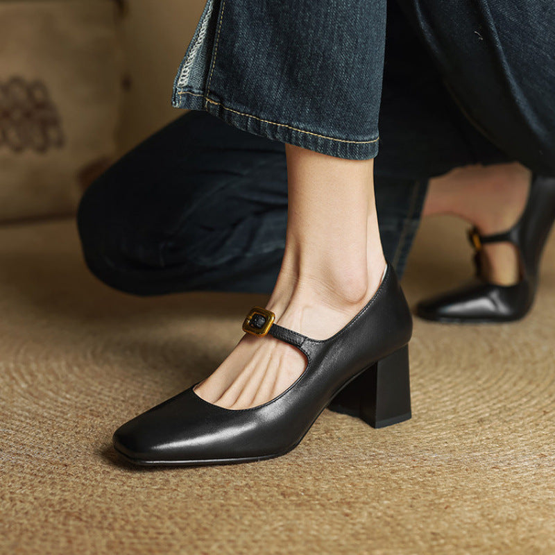 Authentic Leather Heels Olea