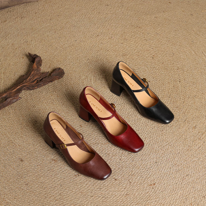 Genuine Leather Heels Lenara