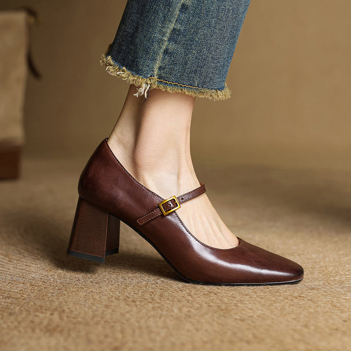 Genuine Leather Heels Lenara