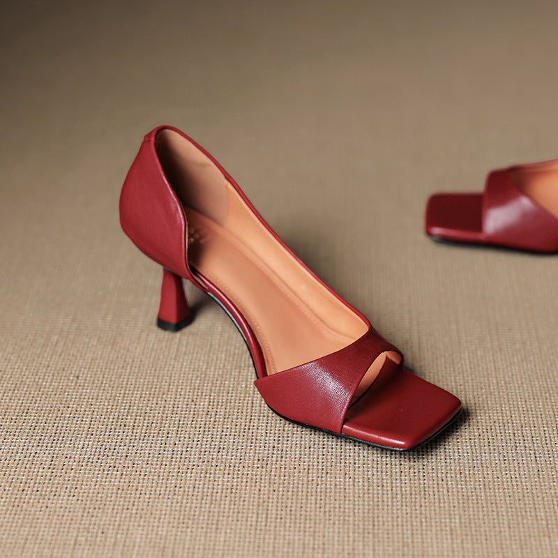 Authentic Leather Open Heels