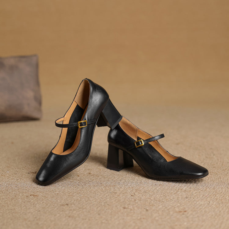 Genuine Leather Heels Lenara