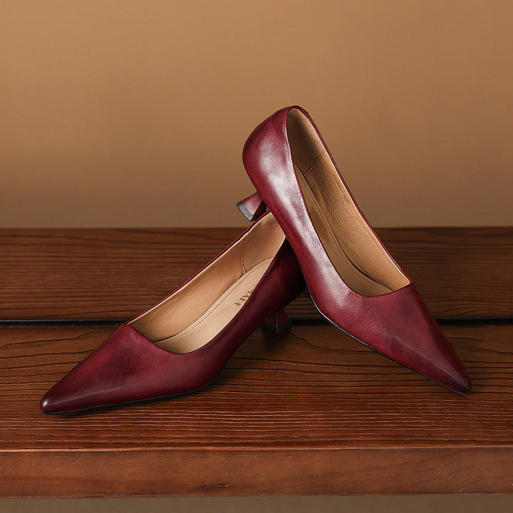 Authentic Leather Heels Revia