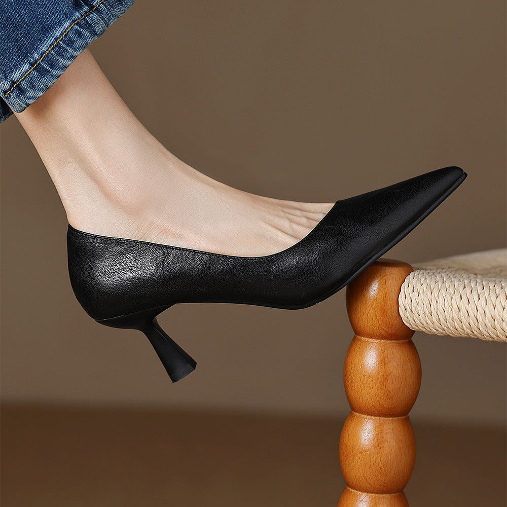 Elora Authentic Leather Heels